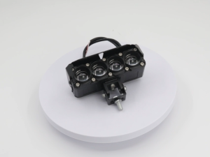 【รวมสวิตช์และขายึด】ไฟสปอตไลท์ LED 4 ดวงสำหรับรถจักรยานยนต์ ไฟหน้าถนน ไฟหน้าแบบไฟสูงและไฟต่ำสองสี สีเหลืองและสีขาว กึ่งอะลูมิเนียม