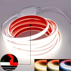 30m 220V COB LED Light Strip IP68 Waterproof Adhesive Tape With EU Plug Flex Silicone Tube Lamp For Home Outdoor Garden Lighting