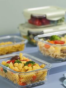Glass Lunch Box Microwave Heating Special Bowl Heat Resistant Borosilicate Glass Container Thick Durable Build Food Storage Sealing Lid 玻璃饭盒 可加热