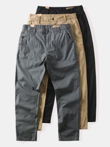 Summer Thin Straight Leg Workwear Pants Loose Casual Lightweight Mens Fashion Brand Versatile Ameika Style Long Trousers