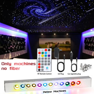 12W 12LED RGBW Shooting Stars Light Car Roof Ceiling Meteor Kit 0.75mm 4M Fiber Optic Cable Starry Sky Lamp RF Remote&APP Contro