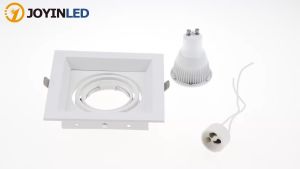 JOYINLED Square Recessed LED Ceiling Lamps Holder Adjustable GU10 MR16 Bulb Spot Lamps Downlight Holder Frame Bracket Fitting