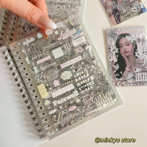 Original 32 Sheets PET Transparent Sticker Book Korean Scrapbooking Stickers For Journal Hand Book Stationery