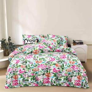 TULIOHOMES CANADIAN COTTON BEDSHEET ONLY FULL GARTER FLORAL PRINT