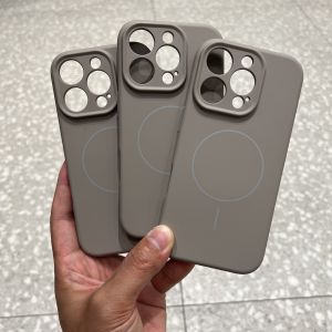 Liquid Silicone Soft Case for iPhone 16 pro Full Cover Protection Magnetic Absorption Magsafe Charging Compatible with Apple 15 pro Max