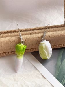 Original Design Cartoon Cabbage Radish Earrings Exaggerated Vegetable Ear Clips Unique Food Play Fashionable Jewelry Accessories