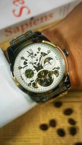 T-WINNER | AOKULASIC Business Tourbillon Skeleton Automatic Mechanical Watch for Men Fashion Moon Phase Mens Watches Top Brand Luxury Clock