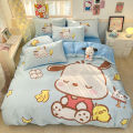 Charmante Girl's Cute Cotton Bedding Set 100% Pure Cotton Four-Piece Bedding Set Lovely Cartoon Design Soft Comforter Cover. 