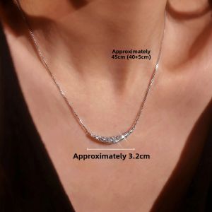 CAFFTI | Silver Dazzling Zircon Smile Neck Chain