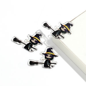 10pcs/lot Halloween Ghost Acrylic Charms Cute Spooky Cat Pumpkin Witch Pendant for DIY Earring Keychain Jewelry Accessories