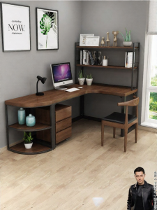 Simple Wooden L-shape Student Home Desk