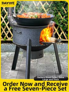 DAYIHE | Portable Firewood Stove For Rural Outdoor Camping With Large Cooktop