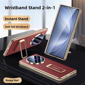 Ambrosi | Anti-Shock Thin Leather Mobile Phone Case Cover for Vivo X Fold 5