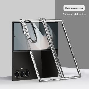 szhaiyu | Electroplated Transparent Phone Case for Samsung Galaxy Z Fold 3 4 5 6 7 Fold8 Ultra Fold7 Hinge Protective Plating Clear Cover