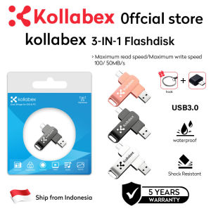 Kollabex 2TB 3in1 UsB3.0 flash drive tipe c / Micro 1TB kecepatan tinggi OTG UsBflash drive cocok untuk laptop Android hp