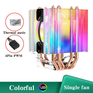 6 Heat Pipe Cooler CPU Fan 90MM Air-Cooled Processor RGB Cooling Fan for Intel LGA2011-3 X79 X99 E5 2066 115X 1200 1700 AM4 AM5