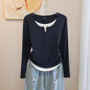 Stylish Unique Design False Two-piece T-Shirt
