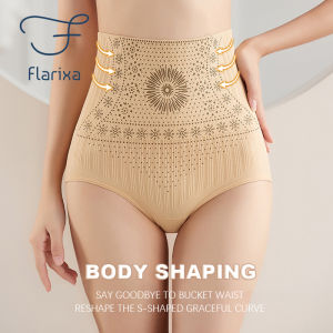 Flarixa Seamless High Waist Postpartum Panties Womens Abdomen Hip Lift Briefs Body Shaping Pants Plus Size Breathable Underwear