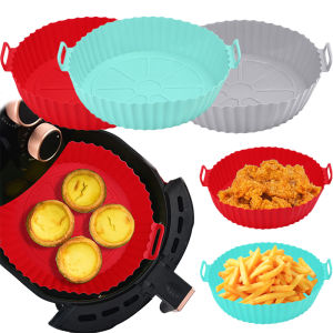 แผ่นรองซิลิโคนสำหรับหม้อทอดไร้น้ำมัน / แผ่นรองหม้อทอดไร้น้ำมันแบบใช้ซ้ำได้ / แผ่นรองถาดอบไมโครเวฟแบบไม่ติดกระทะ / แผ่นรองนึ่งอาหารเกรดอุปกรณ์ครัวสำหรับเตาอบ หม้อทอดไร้น้ำมัน