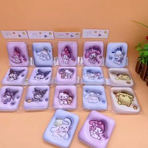 Sanrio Folding Makeup Mirror Comb Set Portable Small Mirror Travel Student Kuromi Makeup Mirror