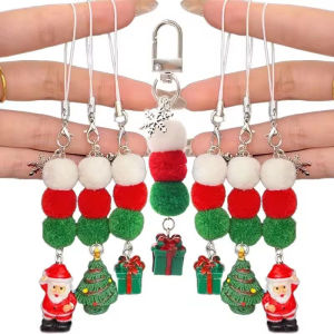 Christmas Pendants Interesting Cute Plastic Resin Santa Snowflake Exquisite Practical Perfect Phone Bag Keychain Decor