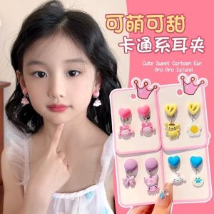1Pair Sanrio Kuromi Hello Kitty Cinnamoroll Melody Ear Clip Cartoon Cute Sweet Girl Creative Exquisite Pendant Earrings Jewelry Gift