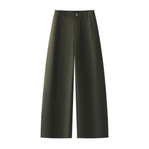 MEITESIJIAONU | Casual Khaki Scythe Pants Winter Thicken High Waist Straight Trousers