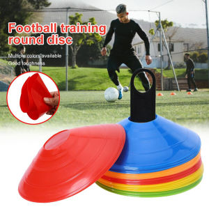 Football Training Logo Plate Round Hole Football Training Equipment Cone Set Football Sign Flat Cones Marker Discs Disc Cones Agility Exercise Obstacles Avoiding Sport Training Accessories Agility Disc Cone Set Football Trainic (Blue/Yellow/Red/Orange)