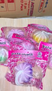 Spon Mandi Blewah tebal bulat / spons puff Labu bawang Manggis Bath Showerr Sponge scrub1 Pcs Murah