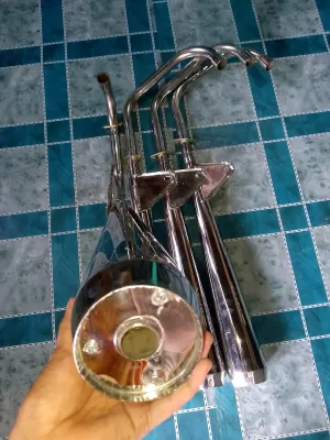 Honda alpha tmx 125 version 2 chicken pipe stainless siksik sa fiber po