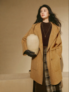 INMAN | Alpaca Silk Hooded Plus Size Luxury Womens Winter Coat