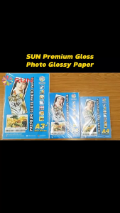 Kertas Foto Glossy A3+ / A3 plus Premium - SUN Premium Gloss Photo Glossy Paper Ketebalan 210 240 265 gsm  ( Support epson/canon/hp/brother ori (dye ) - 664 003 673 001 )