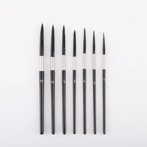 EELHOE | NEW 7Pcs Squirrel Hair Brush Set Round Pointed Tips No Shed Gouache Watercolor Brushes For Beginner Artist Painting Kit