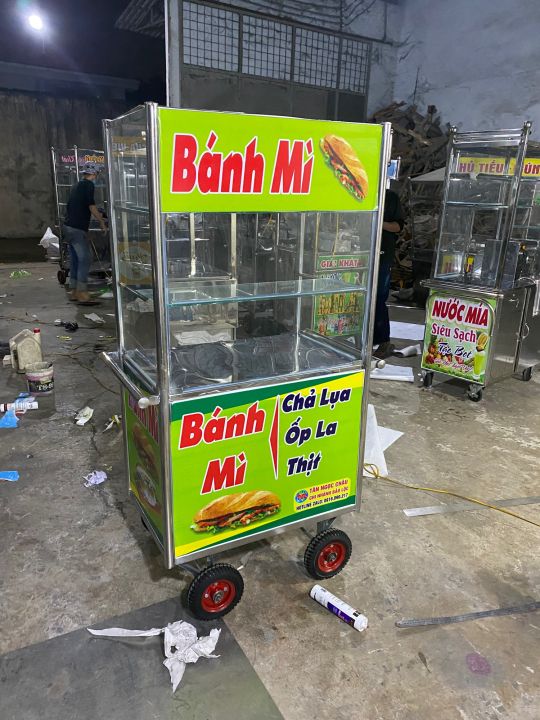 THANH LÝ 4 TỦ BÁN BÁNH MÌ 1M INOX 304