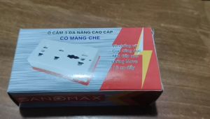 Ổ cắm điện 3 lỗ đa năng cao cấp có màng che Sanomax