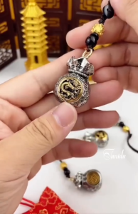 ทองเหลืองบริสุทธิ์ 12ราศี พวงกุญแจ จี้หมุนได้ K 91. bag