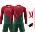 Home Away Football Kit Set for Boys Children Number 7 Cristiano Ronaldo Jersey Shorts And Pants Customizable Team Uniform. 