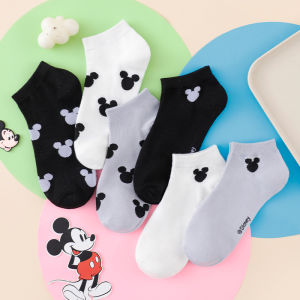 Disney | 3/6 Pair Combination Disney Mickey Mouse Casual Ankle Socks Womens Cute Icon Printed Cotton Low Cut Casual Short Socks