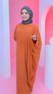 KAFTAN FEDORA IRONLESS | KAIN ORGANIC CEY CREPE PREMIUM | BF FRIENDLY & FREE SIZE BAJU MUSLIMAH