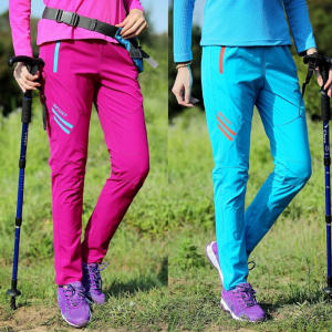 Outdoor Quick-Dry Pants Womens Summer Thin Hiking Hiking Plus Size Slim Looking Stretch Breathable Quick-Drying Pants Sports Pants