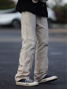 Nobodyknows Mens And Womens Retro Straight Leg Casual Pants High Street Style Slimming Trousers Comfortable Loose Fit Long Pants