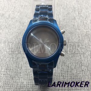 Domed Sapphire Glass Stainless Steel Case  Strap 38MM  Chronograph Accessory  Fit VK67 Quartz Movement For Watch Modification