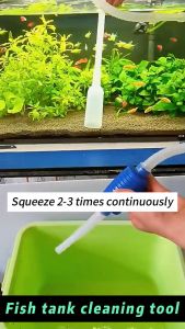 1.8m Aquarium Vacuum Siphon Gravel Cleaner Tool Fish Tank Dirt Remover Easy Change Water