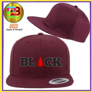 Topi Snapback BLACK Topi Casual Rope Hat Bahan Denim Topi Distro Pria Wanita Topi Premium Bisa Custom