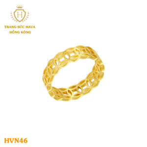 Nhẫn Kim Tiền Titan Xi Mạ Vàng 24K - Trang sức Hava Hồng Kông