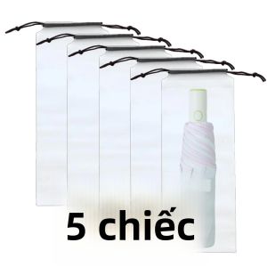 Túi Đựng Ô Trong Suốt Chống Thấm Nước 5/20 Chiếc Có Dây Rút Túi Đa Năng Di Động Dành Cho Đồ Dùng Cần Thiết Khi Đi Du Lịch Tại Nhà