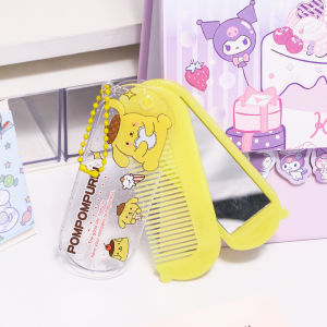 Bandai | Cartoon Folding Comb Mirror 2-In-1 Pendant Easy To Carry KeychainBag Pendant Accessory Gift For Girlfriend