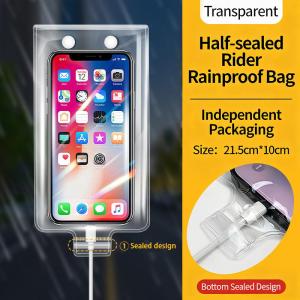 【Y】1Pc Universal Transparent Waterproof Phone Pouch Rainproof Touchscreen Protective Case Rechargeable