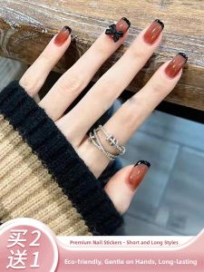 MONLEYTA | Handmade Nail Art Patches Luxury Sensation Wearable False Nails Short To Medium Length Finished Product For Spring Festival