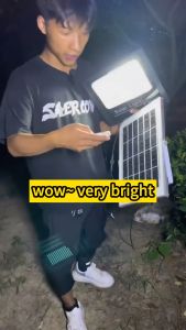 【Only 88 pesos】solar flood light 5000W outdoor waterproof IP68 original 606LED 680000mAh with solar panel garden lamp room night light bulb for courtyard automatic with remote control christmas decorations 20245 As low as 88 pesos